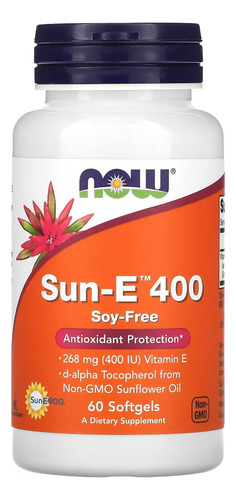 Vitamina E Sun-e 400 268mg Now Foods 60soft Importado