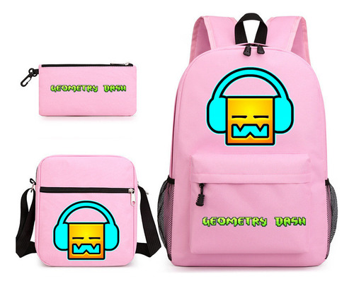 Mochila Escolar Geometry Dash Geometry Sprint De Tres Piezas