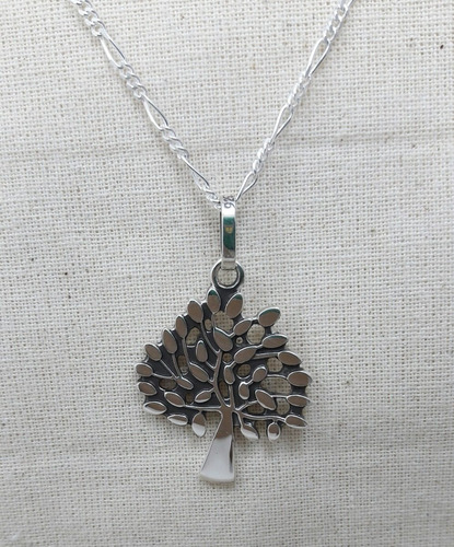 Dije Arbol De Vida Oxidado Plata ,925 Incluye Cadena Paco925