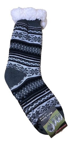 Imagen 1 de 9 de Pantufla Medias C/ Corderito Hombre Antideslizante Invierno
