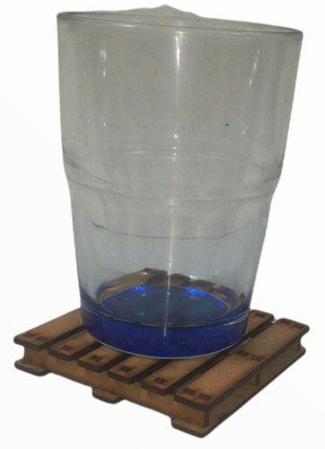Juego 12 Porta Vasos Diseño En Forma De Tarimas Mdf
