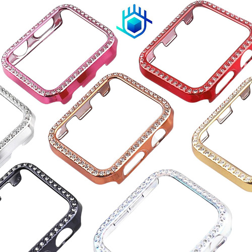Imagen 9 de 10 de Funda Para Apple Watch Diamantes Premium + Mica Dama Mujer