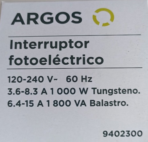 Fotocelda Argos Multivoltaje Completa Con Base Y Socket
