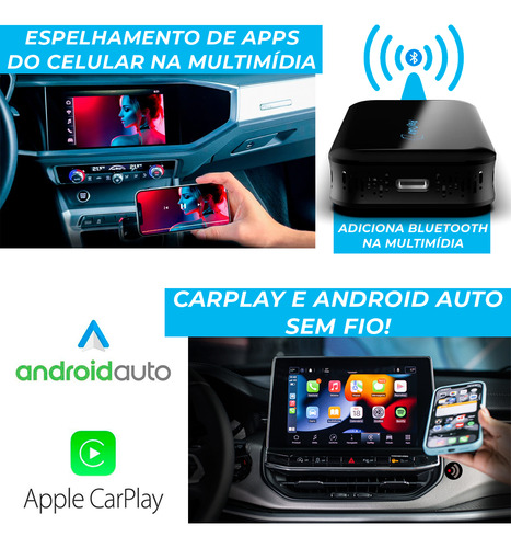 Playtoair 2.0 Carplay Android Auto Sem Fio Apps Multimídia