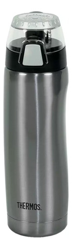 Botella Térmica Deportiva Doble Capa Acero Inox Thermos Color Gris Oscuro