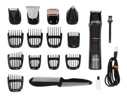 Afeitadora y cortadora de pelo Philco Grooming Kit 5 en 1 CB8870PN negra 220V