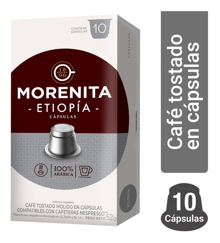 Cafe En Capsulas La Morenita Espresso Etiopia 10 Capsulas