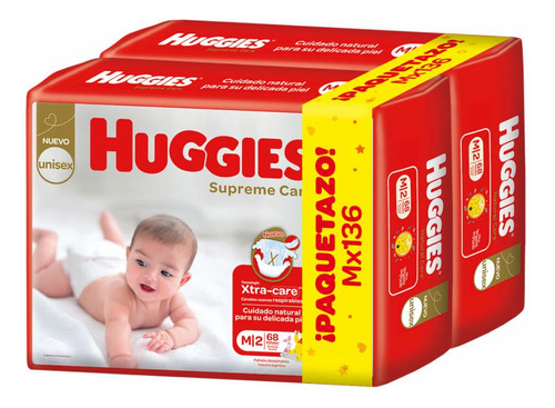 Huggies Supreme Care M (5.5 A 9.5 Kg) - X136