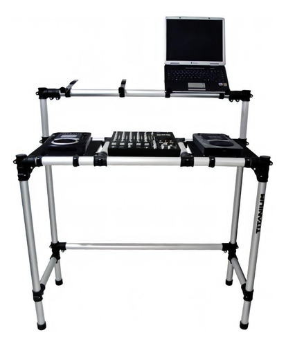 Rack Mesa Tubular Dj Para P/ Kit Cdjs Mixer Nb Monitores Ref