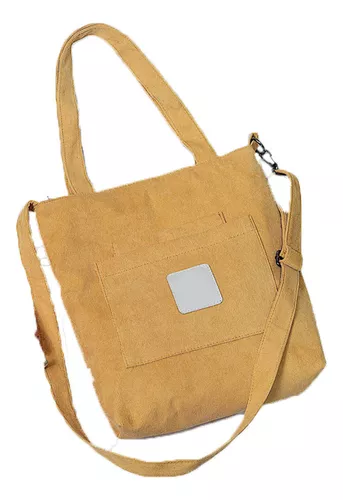 Bolsa Bolso de hombro de pana retro para mujer, bolsos grandes de