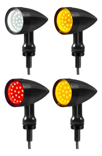 4 Unidades De Bala Para Motocicleta, 24 Luces Led Intermi