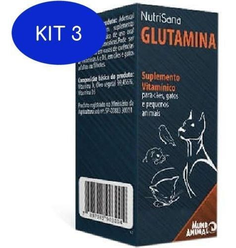 Kit 3 Nutrisana Glutamina 20 Ml