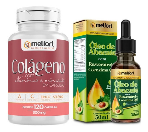 Kit Colágeno Óleo De Abacate Resveratrol Niacina Coenz. Q10