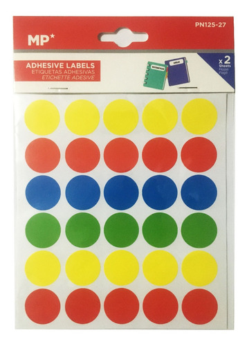 Etiqueta Manual Circular Colores 23 Mm