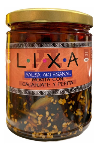 Salsa Lixa Artesanal Chile Morita Cacahuate Y Pepita 250g