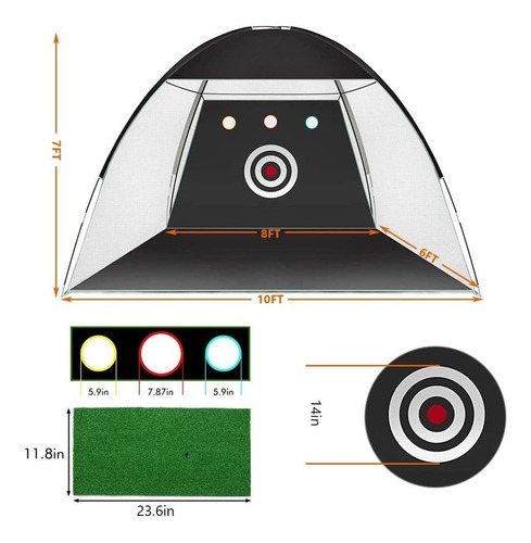 Kit De Práctica De Golf Sasrl, Red 3,05 X 2,13 Metros