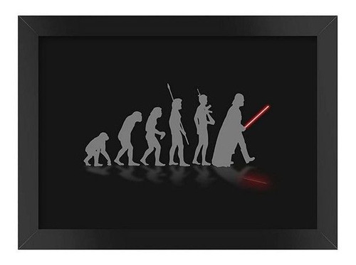 Quadro Poster Star Wars Darth Vader Evolution Com Moldura A4