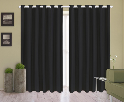 Cortina Corta Luz 2,00m X 2,40m 100% Blackout Pvc Preto