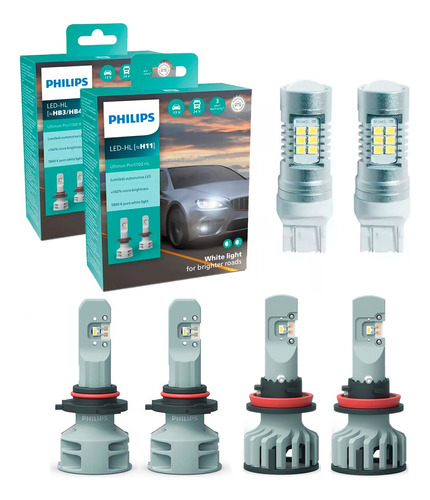 Kit Super Led Philips Hb3 + H11 + T20 Toyota Hilux