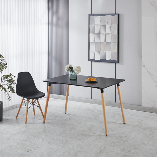 Mesa Estilo Eames Rectangular Comedor Minimalista Nordico Color Black