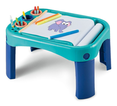 Mesa De Actividades Dibujo Plastico Niños Colores Didactico Color Azul