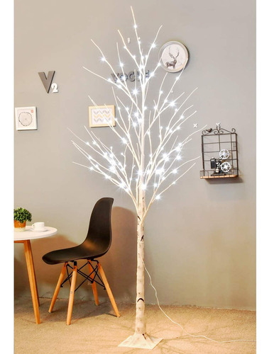 Bolylight Arbol De Abedul Iluminado Para Decoraciones De Nav