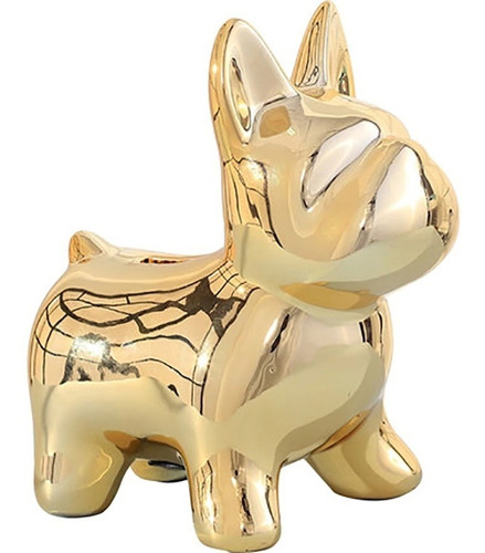 Figura Decorativa Hucha De Cerámica Con Diseño De Bulldog 