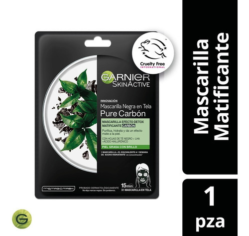 Imagen 2 de 5 de Mascarilla Pure Carbon Garnier Skin Active Tipo de piel Mixta