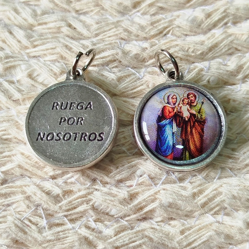 10 Medallas Esmaltadas Sagrada Familia. (dije Italianas) Azul