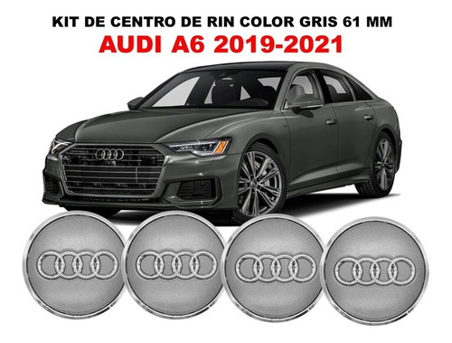 Kit De 4 Centros De Rin Audi A6  2019-2021 61 Mm