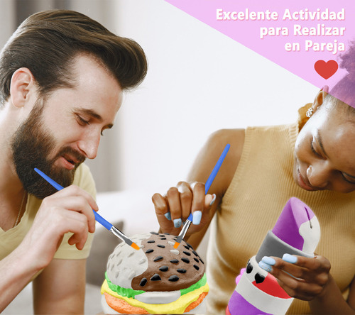 Juego De Pareja Alcancías Para Pintar En Cita / Aniversario