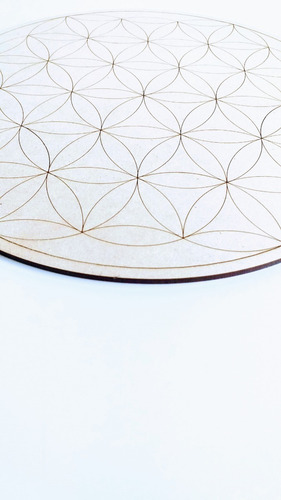 Imagen 6 de 7 de Flor De La Vida Pirograbado Laser 25cm - Mdf / Fibrofacil