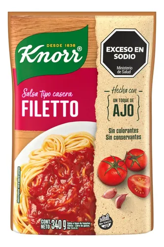 Salsa Knorr Filetto 340 Grs X 15 Unidades