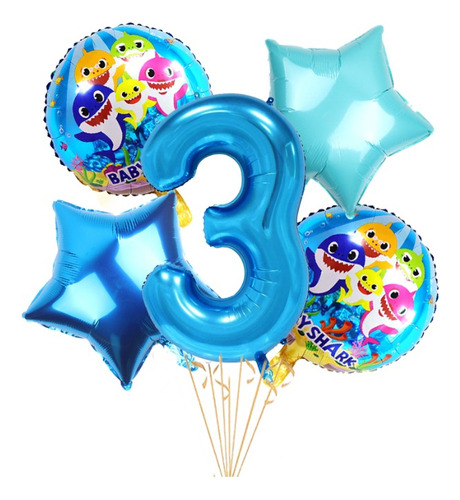 Globos De Baby Shark Con Numero