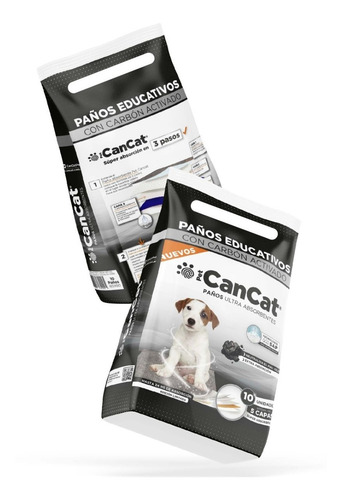 Imagen 1 de 7 de Paños De Entrenamiento Para Perros 10u. Black Cancat Pet