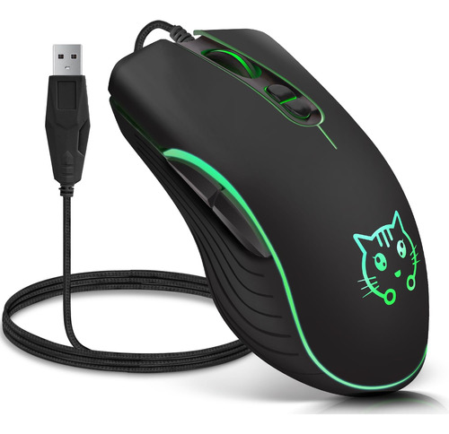 Mouse Para Juegos Greshare, 12 Colores Ratones Ópticos Para 