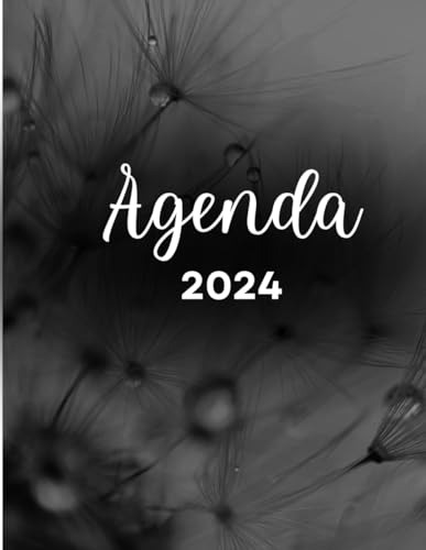 Agenda 2024 En Blanco Y Negro Con Planificador Mensual, Sema