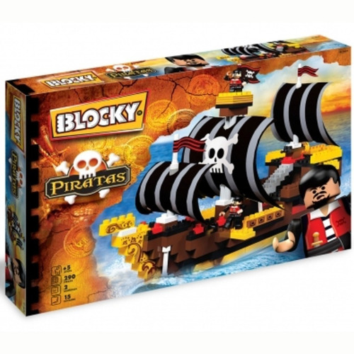 Imagen 2 de 5 de Juego de Encastre Barco Pirata Ladrillos Bloques 290 Piezas Blocky