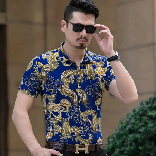 Camisas De Verano Con Estampado Masculino, Ropa Corta Estamp