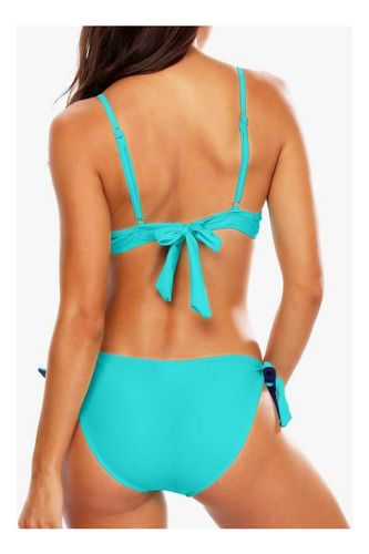 Bikini Azul Turquesa Con Relleno En Copa Y Push Up