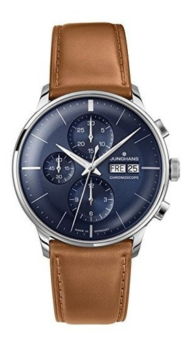 Junghans Meister Chronoscope Sunray Blue Dial Dia Fecha 0274