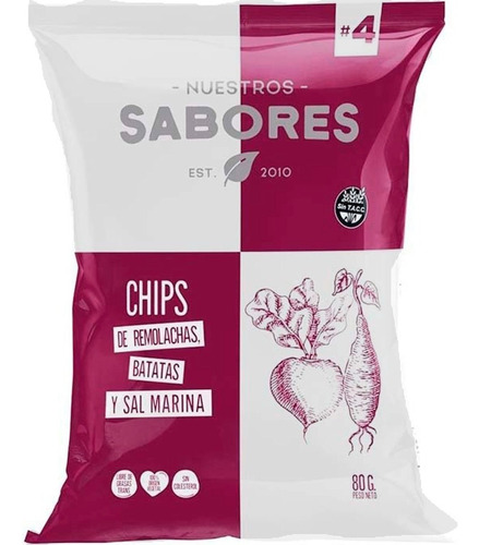 Chips De Remolacha Y Batata Nuestros Sabores 80gr S/tacc X18