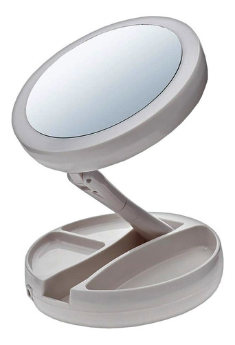 Espejo Redondo Luz Led Maquillaje Doble Plegable My Foldaway