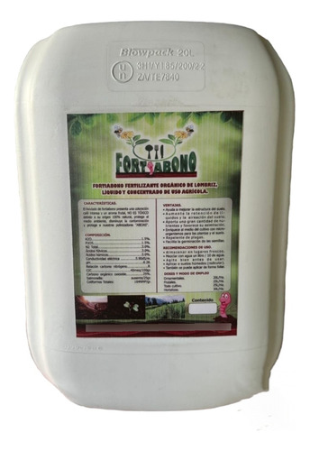 Humus De Lombriz Californiana (liquido) 20 L. Fortiabono 