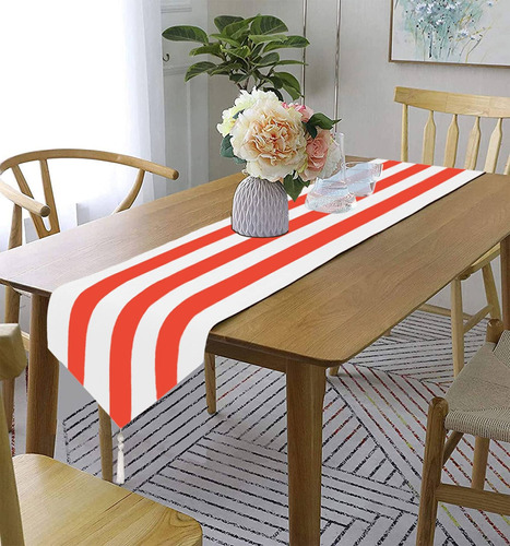 Boho Cabana Striped Table Runner With Tassels, 13x120 Pulgad