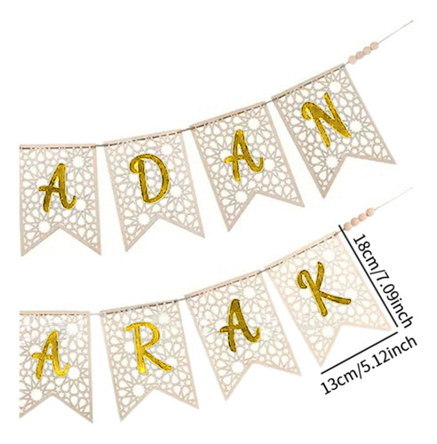 Ramadan Banner Pull Flag Decoraciones Musulmanas Props Oro
