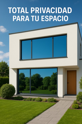 Película Reflectiva Azul Plata Espejo Control Solar Ir Y Uv 1m X 75cm