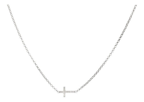 Collar Cruz Lateral Plata 18  Dogeared.