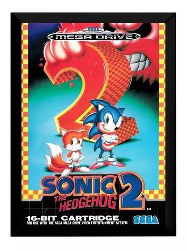 Pôster Sonic The Hedgehog 2 Sega Genesis Mega Drive 29,7x42