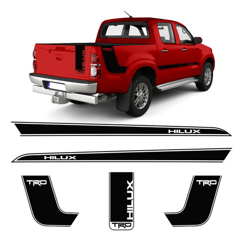 Faixa Toyota Hilux Trd Sport Adesivo Preto Lateral/caçamba